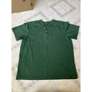 LL Bean Original Henley Pima Cotton Short Sleeve Men's XL Tall green OATG4